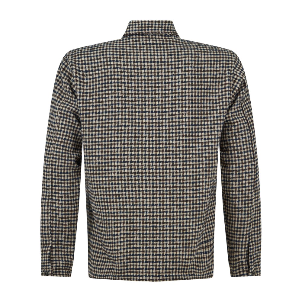 Barbati - Giacca overshirt multicolore pied de poule e taschino sul petto per