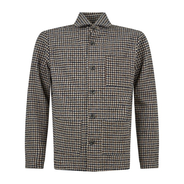 Barbati - Giacca overshirt multicolore pied de poule e taschino sul petto per
