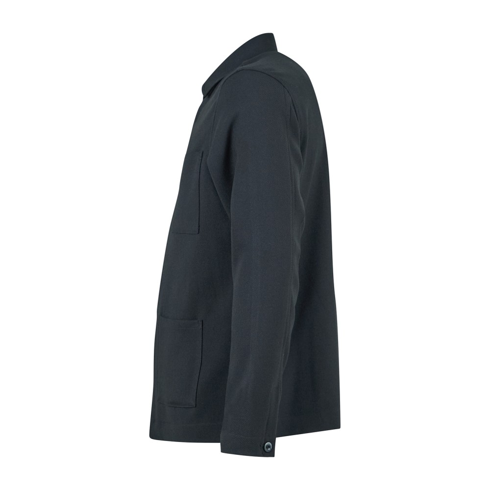 Barbati - Giacca overshirt nera tono su tono e taschino sul petto per uomo |