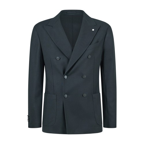 L.B.M. 1911 - Giacca Tom nera doppiopetto in lana per uomo | m2686 t64500/4 tom