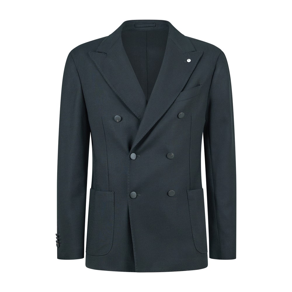 L.B.M. 1911 - Giacca Tom nera doppiopetto in lana per uomo | m2686 t64500/4 tom