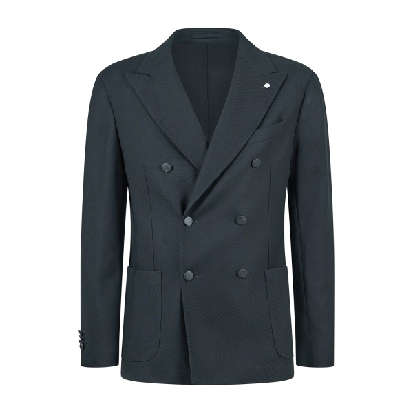L.B.M. 1911 - Giacca Tom nera doppiopetto in lana per uomo | m2686 t64500/4 tom