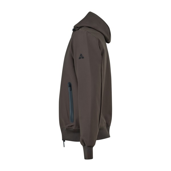 HèSKIMO - Giubbotto marrone in tessuto softshell con cappuccio per uomo |