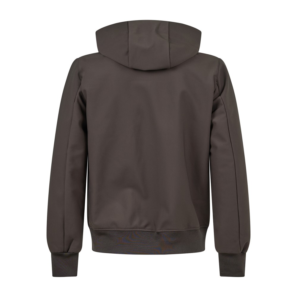 HèSKIMO - Giubbotto marrone in tessuto softshell con cappuccio per uomo |