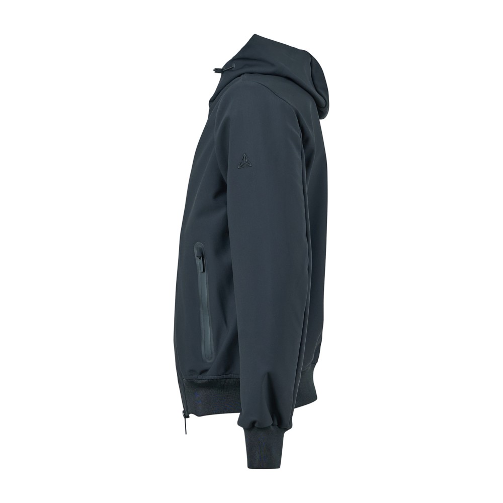 HèSKIMO - Giubbotto nero in tessuto softshell con cappuccio per uomo |