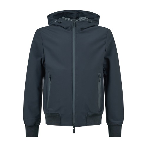 HèSKIMO - Giubbotto nero in tessuto softshell con cappuccio per uomo |