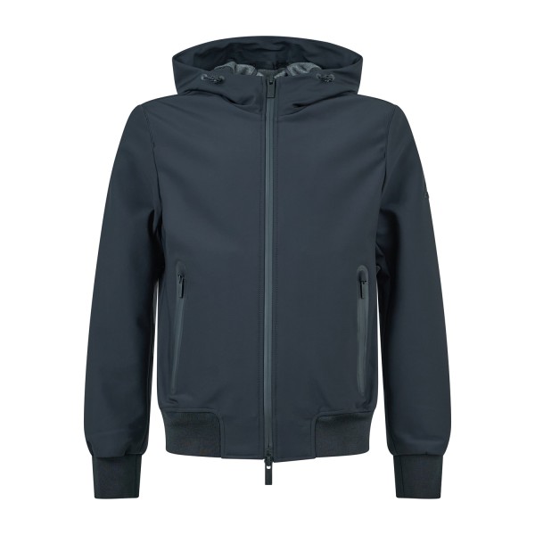 HèSKIMO - Giubbotto nero in tessuto softshell con cappuccio per uomo |