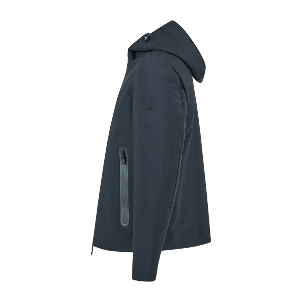 HèSKIMO - Giubbotto nero in tessuto softshell con cappuccio per uomo |