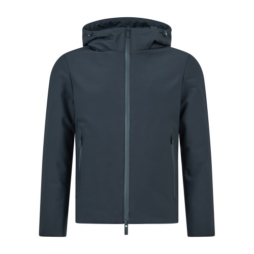 HèSKIMO - Giubbotto nero in tessuto softshell con cappuccio per uomo |