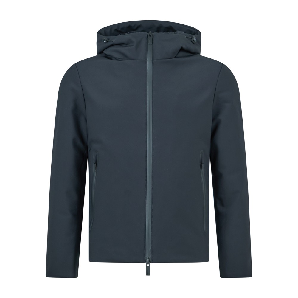 HèSKIMO - Giubbotto nero in tessuto softshell con cappuccio per uomo |