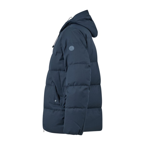 People of Shibuya - Giubbotto piumino Daisen blu in misto lana con cappuccio