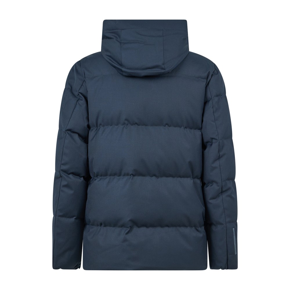 People of Shibuya - Giubbotto piumino Daisen blu in misto lana con cappuccio