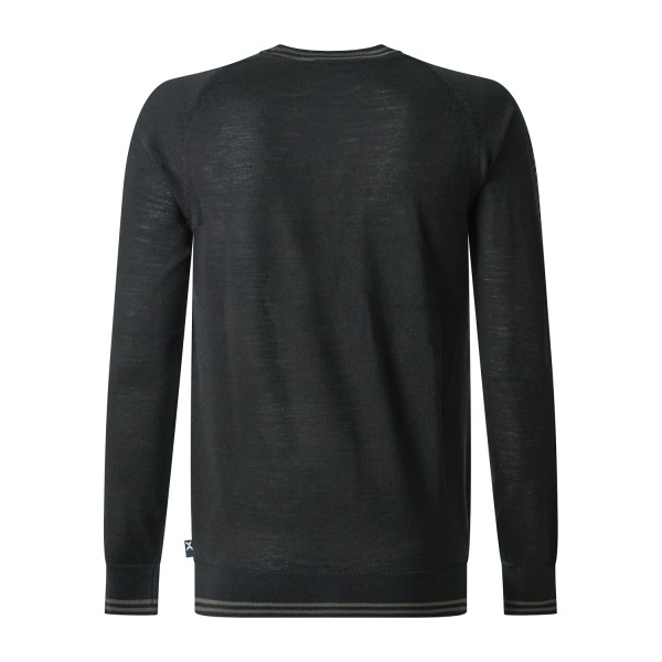 Richmond X - Maglione girocollo Japor nero in lana merino con logo sulle