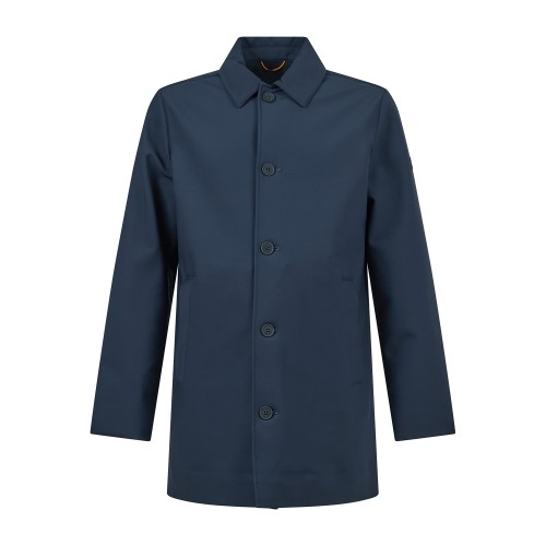 HèSKIMO - Trench blu in tessuto tecnico per uomo | he2440014 blue