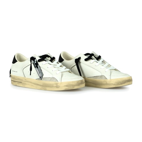 Crime London - Sneakers Skate bianca in pelle con dettagli in suede per uomo | 2