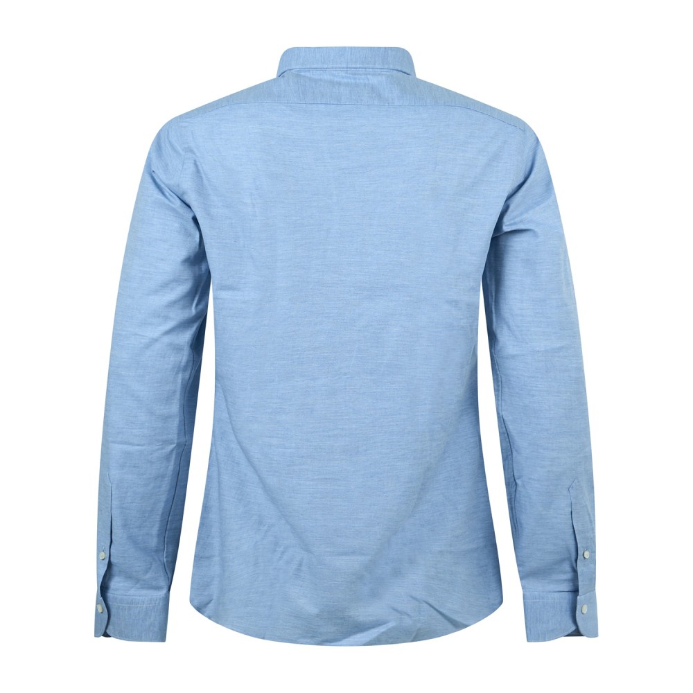 Xacus - Camicia celeste travel shirt in cotone tailor fit per uomo | wf558ml