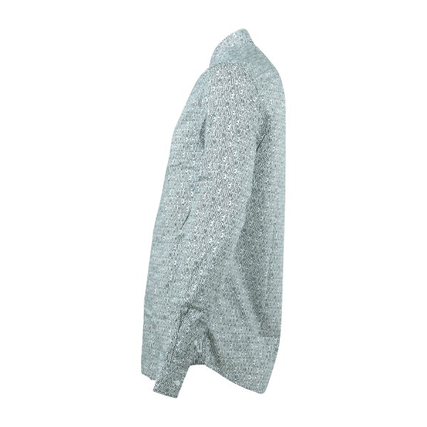 Armani Exchange - Camicia manica lunga bianca in cotone logo all over slim fit