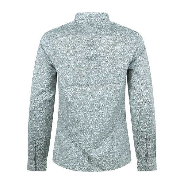 Armani Exchange - Camicia manica lunga bianca in cotone logo all over slim fit