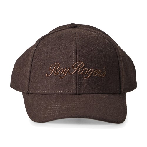 Roy Roger's - Cappello marrone con visiera in lana con logo ricamato per uomo |