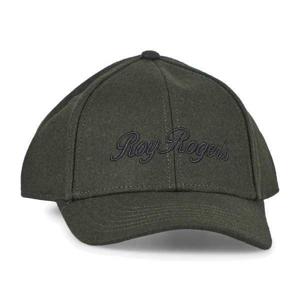 Roy Roger's - Cappello verde con visiera in lana con logo ricamato per uomo |