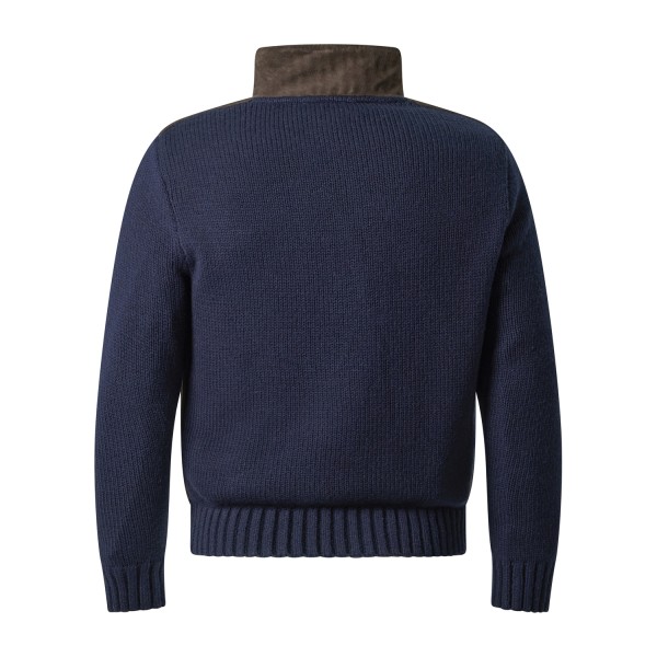 The Jack Leathers - Giubbotto marrone Flavio Knit in suede e maglia per uomo |