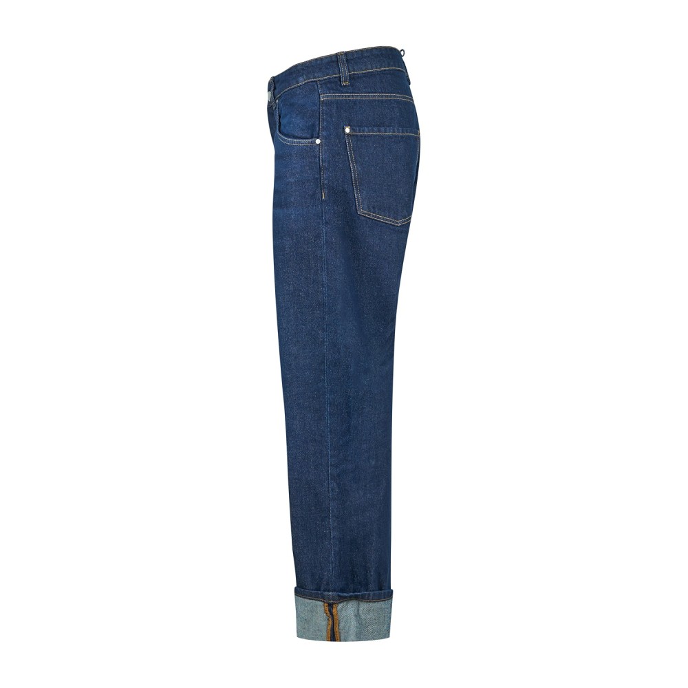 I'm Brian - Jeans denim scuro 5 tasche con risvolto baggy fit per uomo | jason