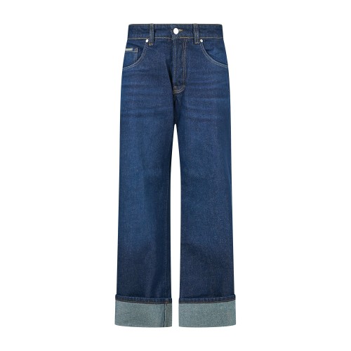 I'm Brian - Jeans denim scuro 5 tasche con risvolto baggy fit per uomo | jason