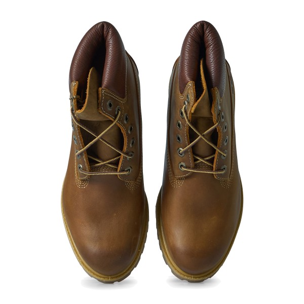Timberland - Stivale marrone Premium 6 Inch impermeabile in pelle con lacci per