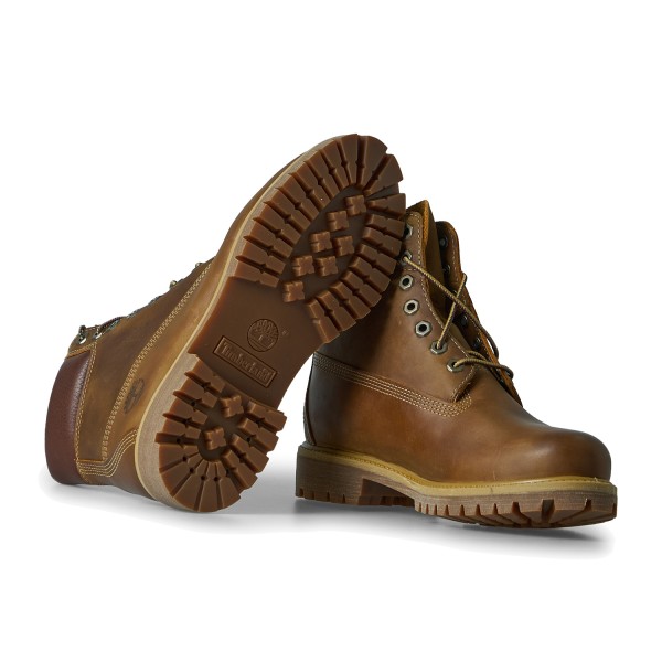 Timberland - Stivale marrone Premium 6 Inch impermeabile in pelle con lacci per