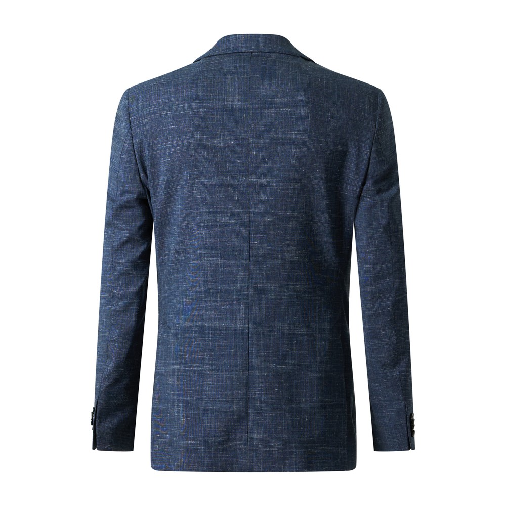 L.B.M. 1911 - Giacca blu monopetto a fantasia check in frescolana per uomo |