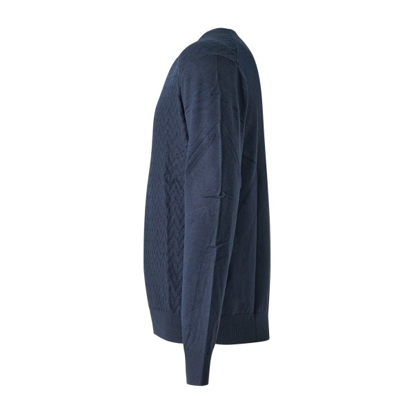 Markup - Maglioncino girocollo blu in viscosa e cashmere lavorazione maglia