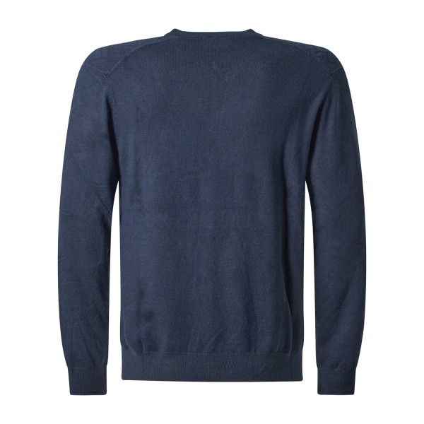 Markup - Maglioncino girocollo blu in viscosa e cashmere lavorazione maglia