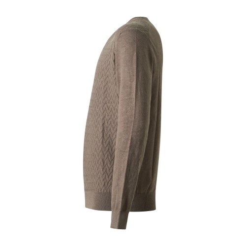 Markup - Maglioncino girocollo marrone in viscosa e cashmere lavorazione maglia 2