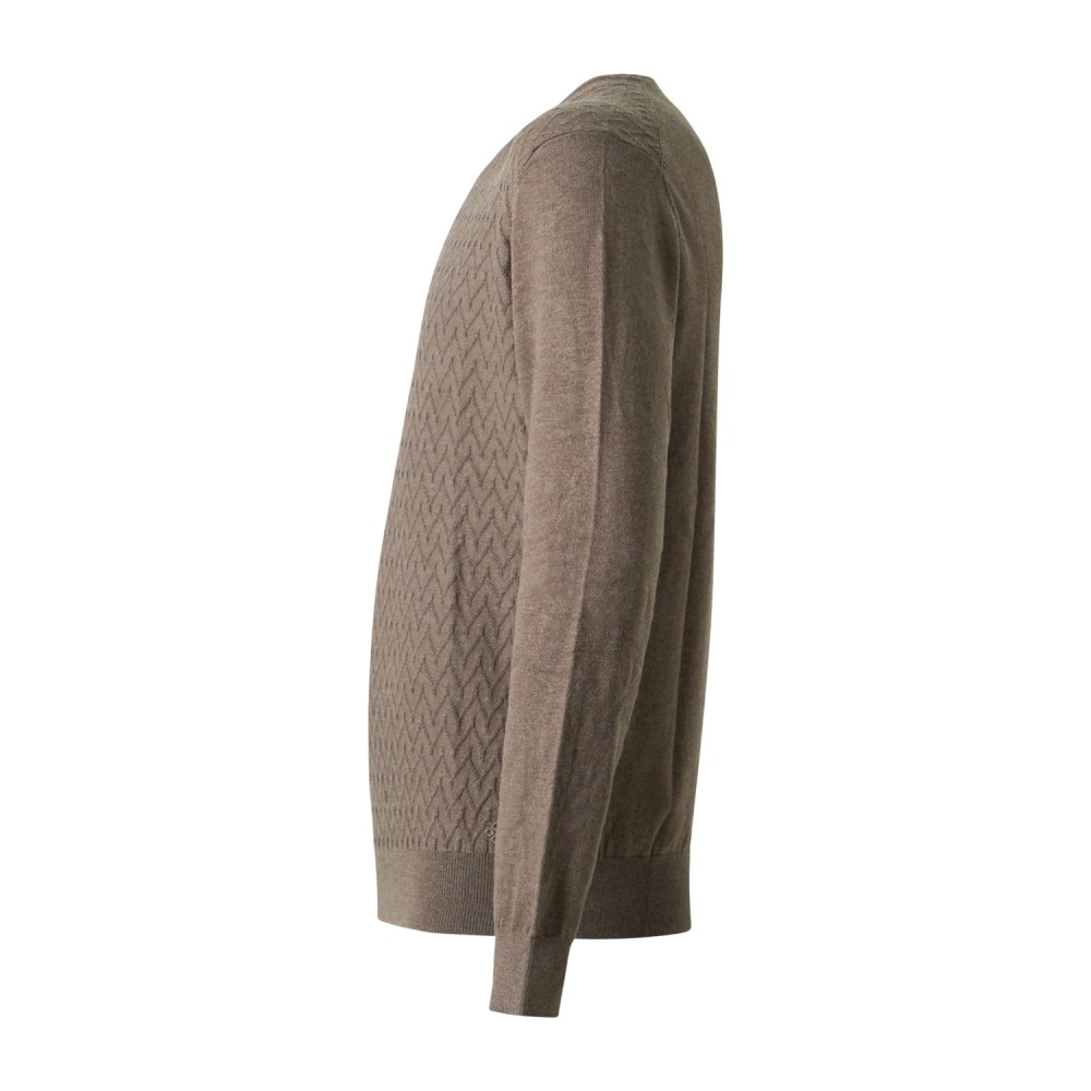 Markup - Maglioncino girocollo marrone in viscosa e cashmere lavorazione maglia