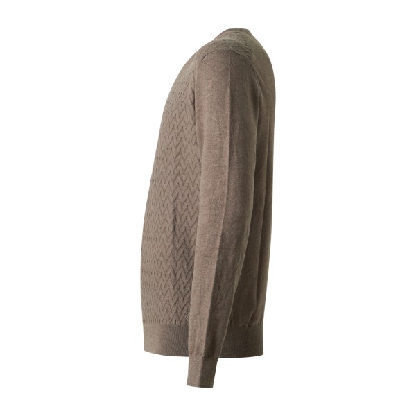 Markup - Maglioncino girocollo marrone in viscosa e cashmere lavorazione maglia