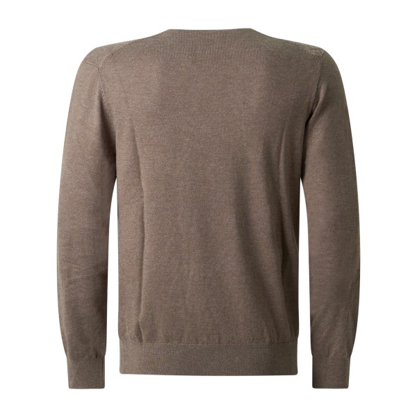 Markup - Maglioncino girocollo marrone in viscosa e cashmere lavorazione maglia