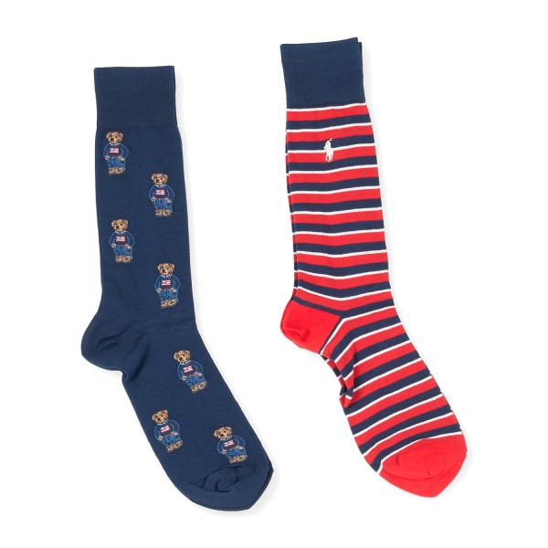 Polo Ralph Lauren - Set di 2 paia di calze multicolore Polo Bear per uomo |