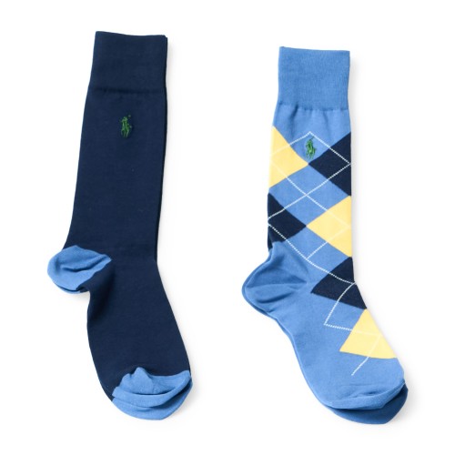 Polo Ralph Lauren - Set di 2 paia di calze multicolore sportive Argyle per uomo
