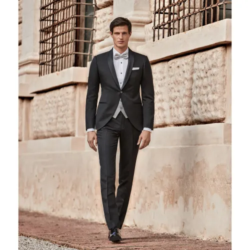 Lubiam 1911 Cerimonia - Abito smoking rever sciallato nero per uomo | 