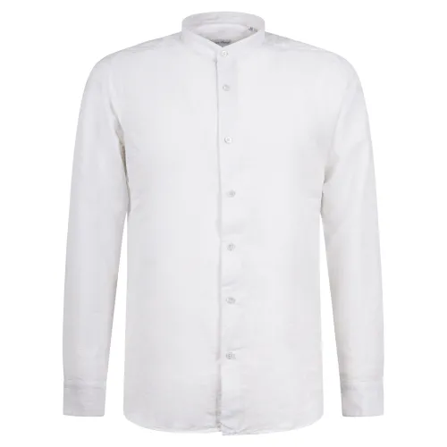 Lavorazione Sartoriale - Camicia bianca rigata coreana custom fit per uomo |