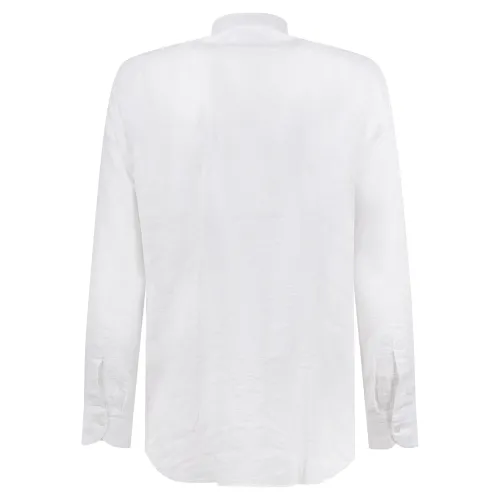 Lavorazione Sartoriale - Camicia bianca rigata coreana custom fit per uomo |