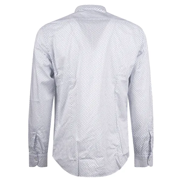 Lavorazione Sartoriale - Camicia bianca coreana slim fit con stampa jacquard 2