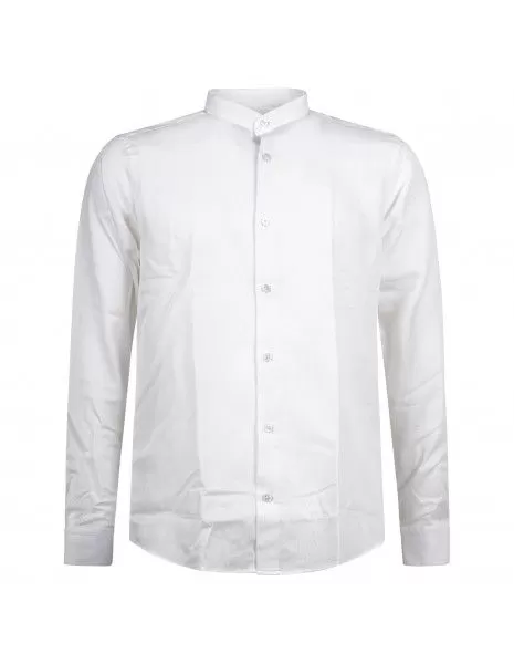 Lavorazione Sartoriale - Camicia bianca coreana custom fit con lavorazione per