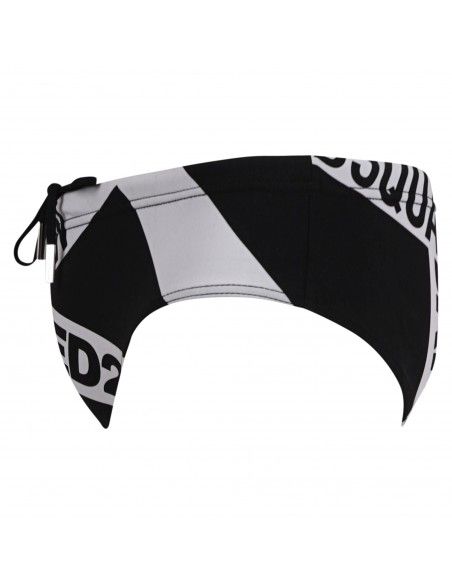 Dsquared2 - Slip mare nero con stampa multi logo bianca per uomo | d7b452530 200