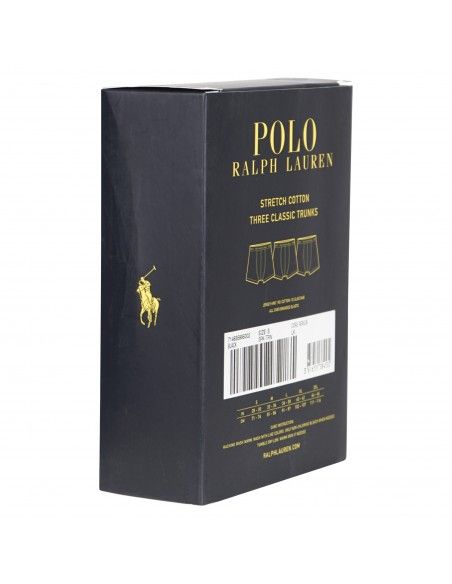 Polo Ralph Lauren - Set boxer neri da 3 pezzi con elastico per uomo |