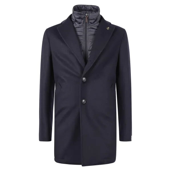 Paoloni - Cappotto blu con pettorina per uomo | 3111c247 211600 89