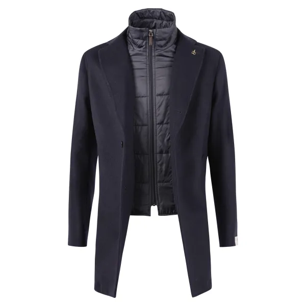 Paoloni - Cappotto blu con pettorina per uomo | 3111c247 211600 89 2