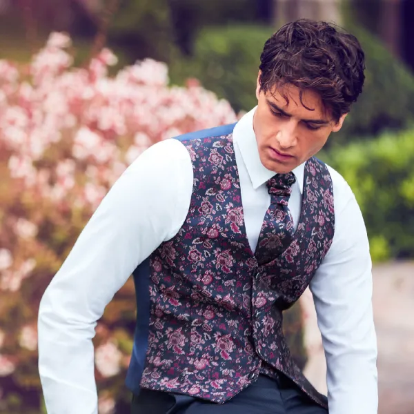 Luigi Bianchi Cerimonia - Abito smoking rever lancia blu per uomo |  2