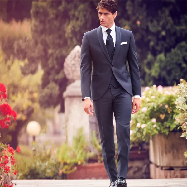 Luigi Bianchi Cerimonia - Abito smoking con rever sciallato per uomo | 