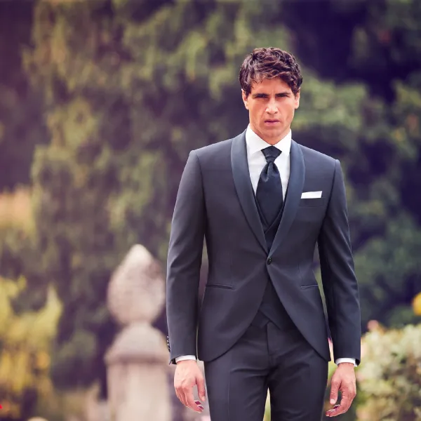 Luigi Bianchi Cerimonia - Abito smoking con rever sciallato per uomo |  2